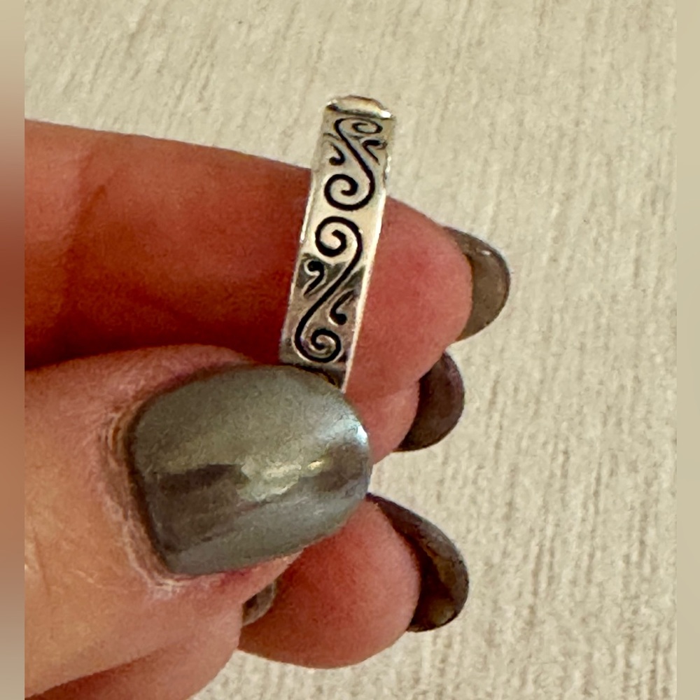 Brighton sterling silver scroll band with citrine Swarovski crystal size 5 - Picture 4 of 7